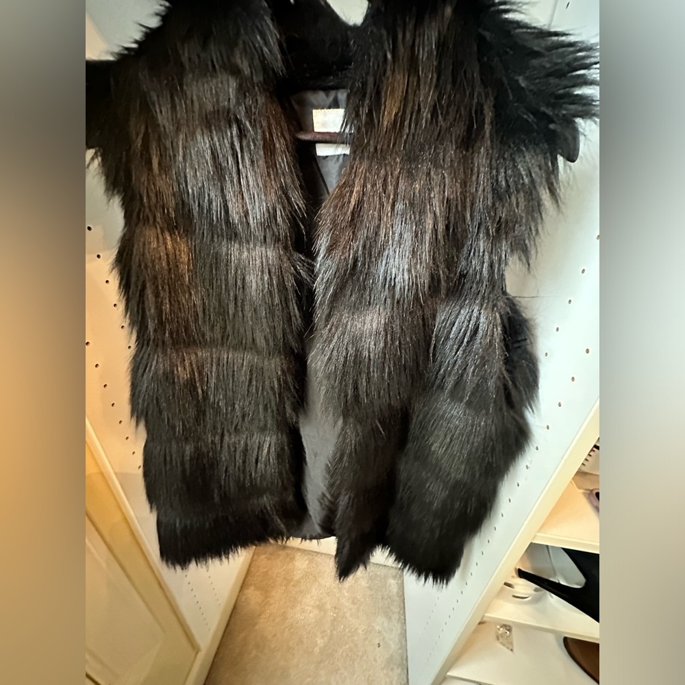 Black fur vest